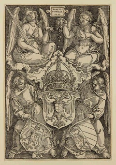 The Arms of the Holy Roman Empire and of the...-Woodcut by Albrecht Durer - 1521