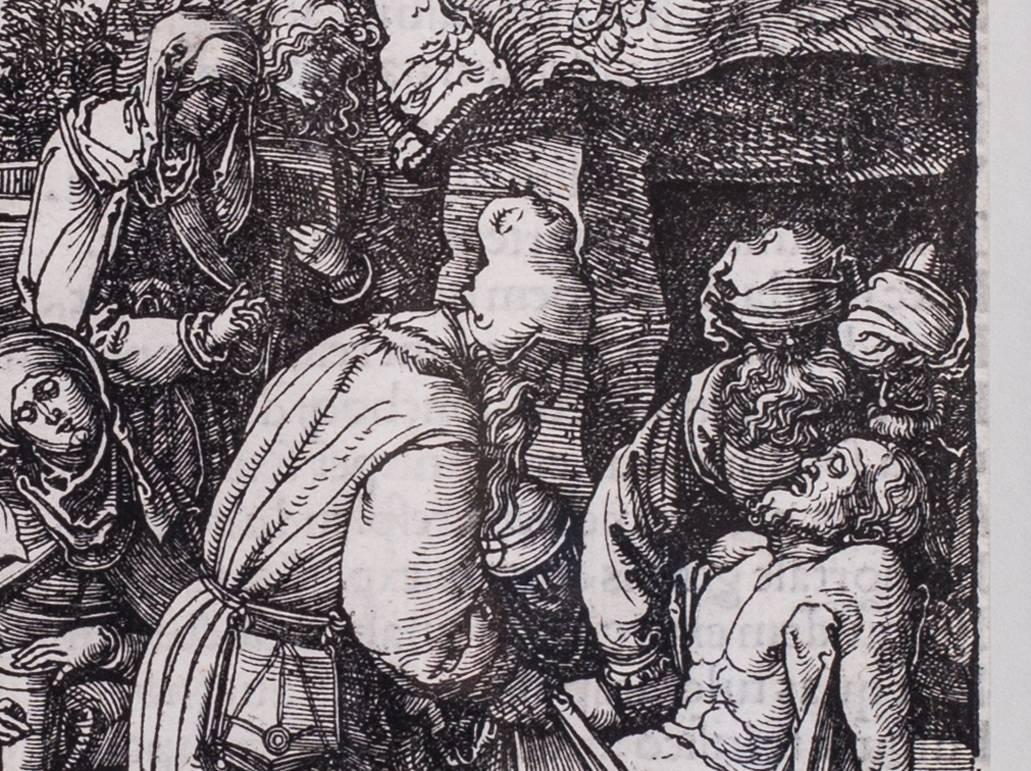 Albrecht Durer (German, 1471 – 1528)

The burial of Christ, 1509-1510 

Page 29 of the series: A small woodcut from the series of The Passion
Woodcut
Bottom left in the printing block monogram
12.8 x 9.7 cm. 
Bartsch 44; Meder 153 II