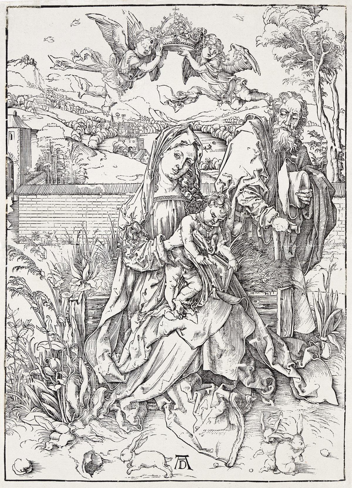 Albrecht Dürer Figurative Print - The Holy Family with the Three Hares