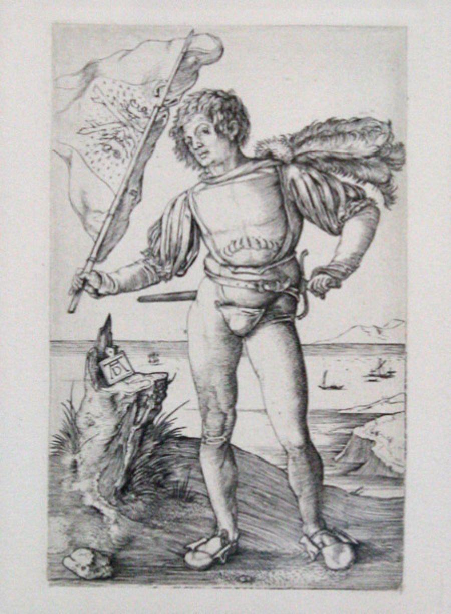 Albrecht Dürer Portrait Print - The Standard Bearer-Framed (Reproduction) Print