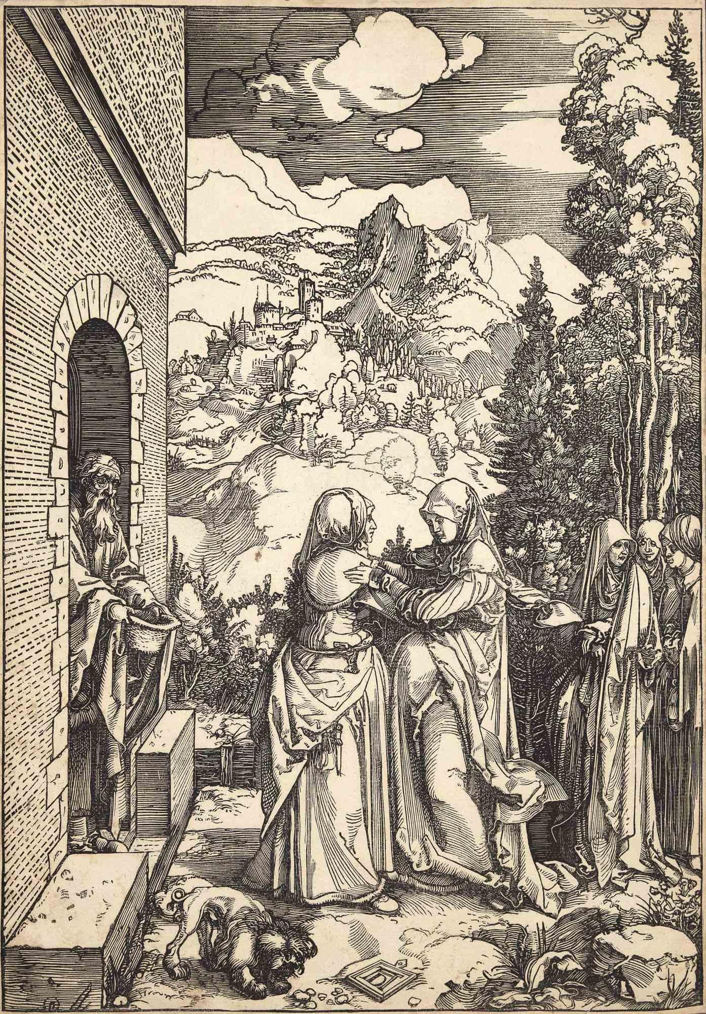 Albrecht Dürer Figurative Print - The Visitation - Woodcut print after  Albrecht Durer - Early 20th Century