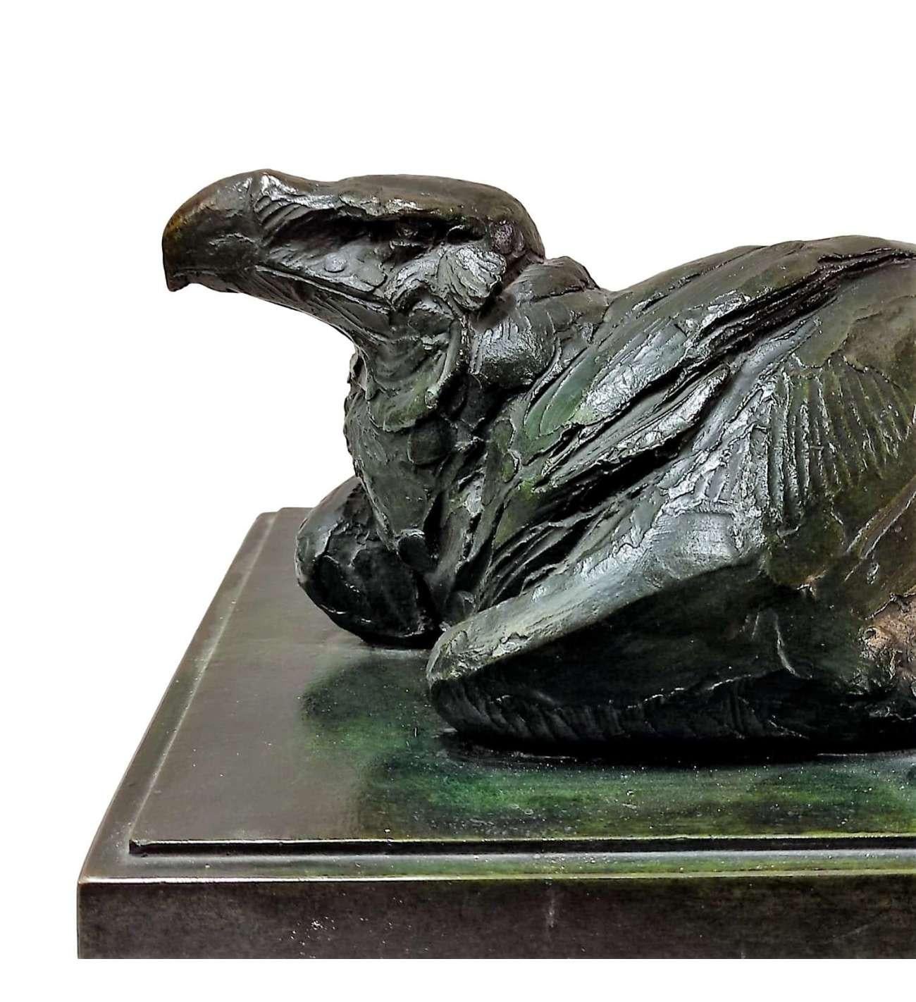 Bronze Lying bird of prey +by Albéric Collin (1886-1962) For Sale 1