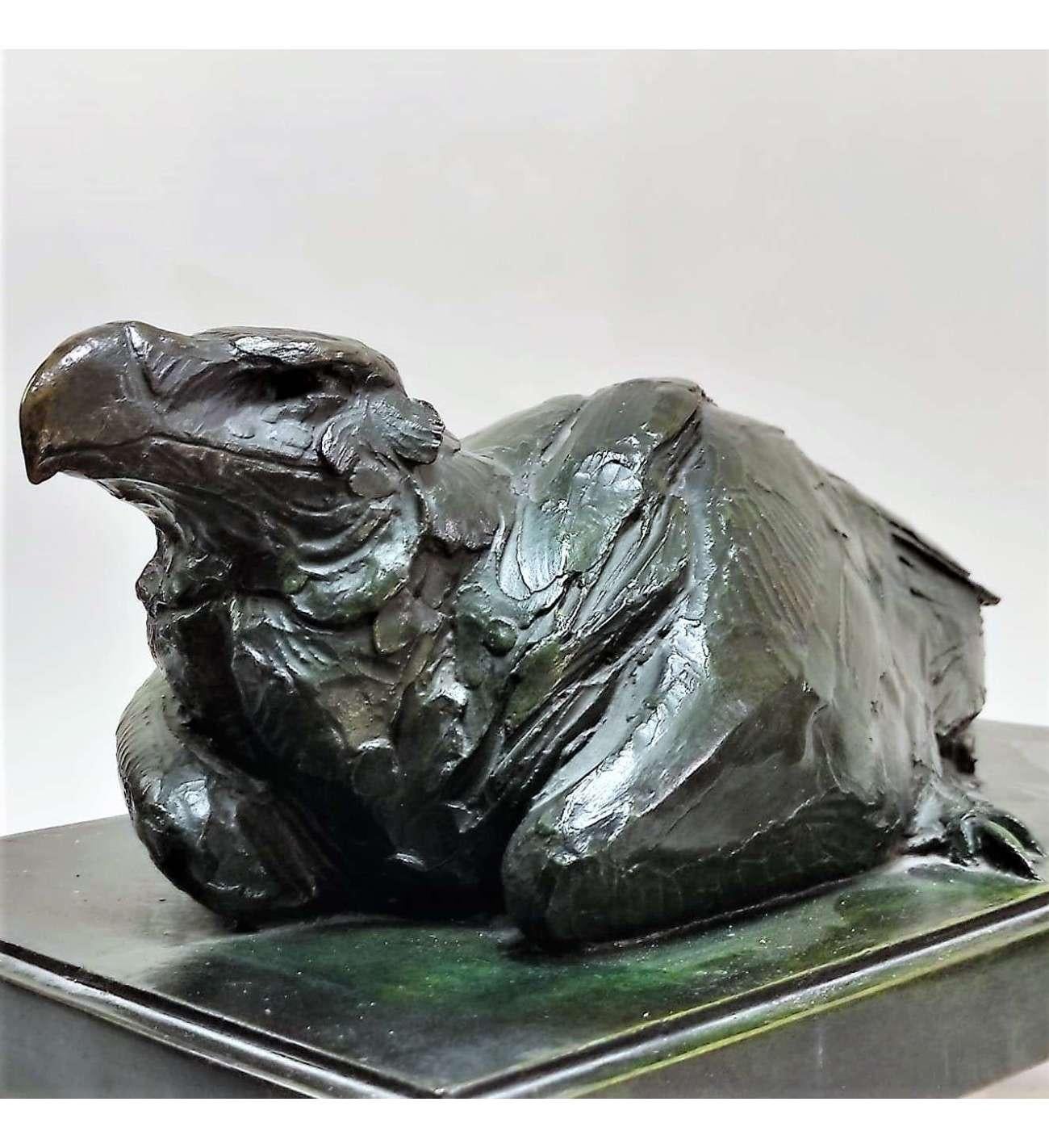 Bronze Lying bird of prey +by Albéric Collin (1886-1962) For Sale 2