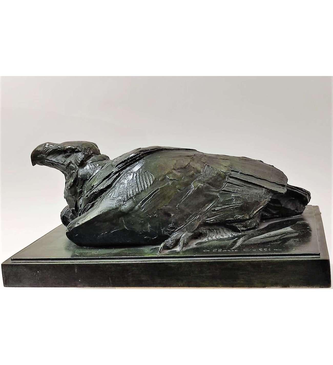 Bronze Lying bird of prey +by Albéric Collin (1886-1962) For Sale 4