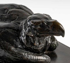 Animal Bronze: Lying eagle by Alberic Collin (close friend of Rembrandt Bugatti)