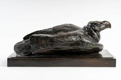 Animal Bronze: Lying eagle by Alberic Collin (close friend of Rembrandt Bugatti)