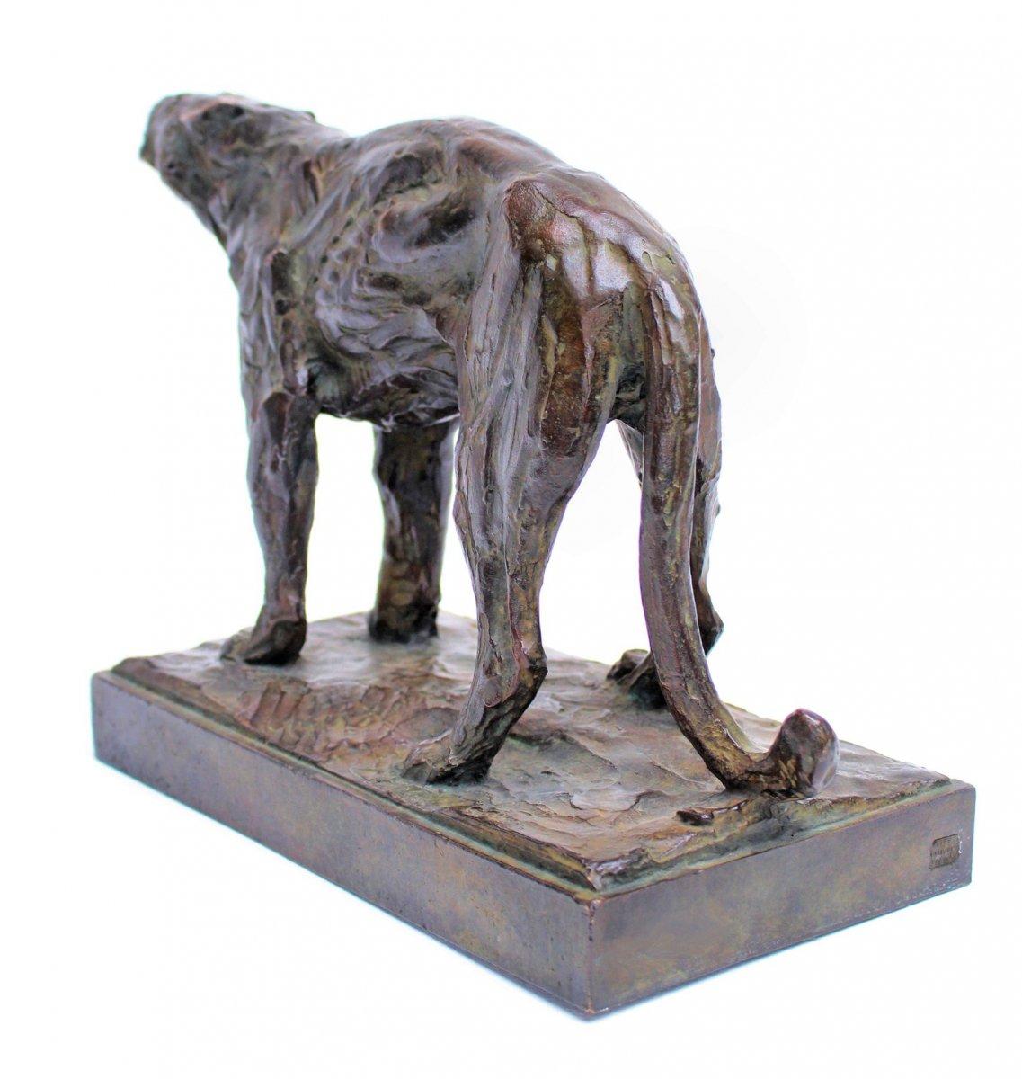 Le Lionisme rugissant - Art déco Sculpture par Albéric Collin