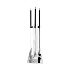Albrizzi Elegant Fireplace Tool Set with Mounting Post in Lucite, 1970s