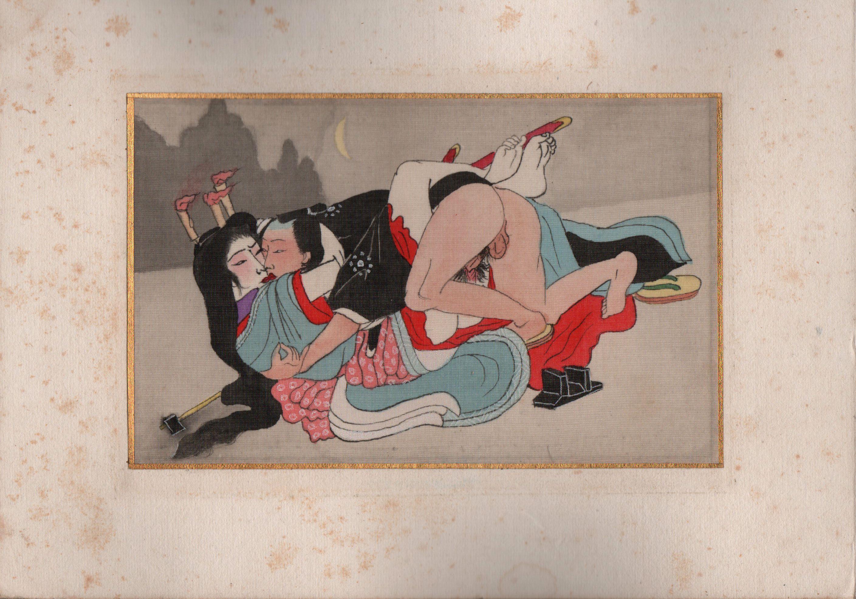 Album der japanischen Shunga 28 Gemälde, frühes 20. Jahrhundert im Angebot 5