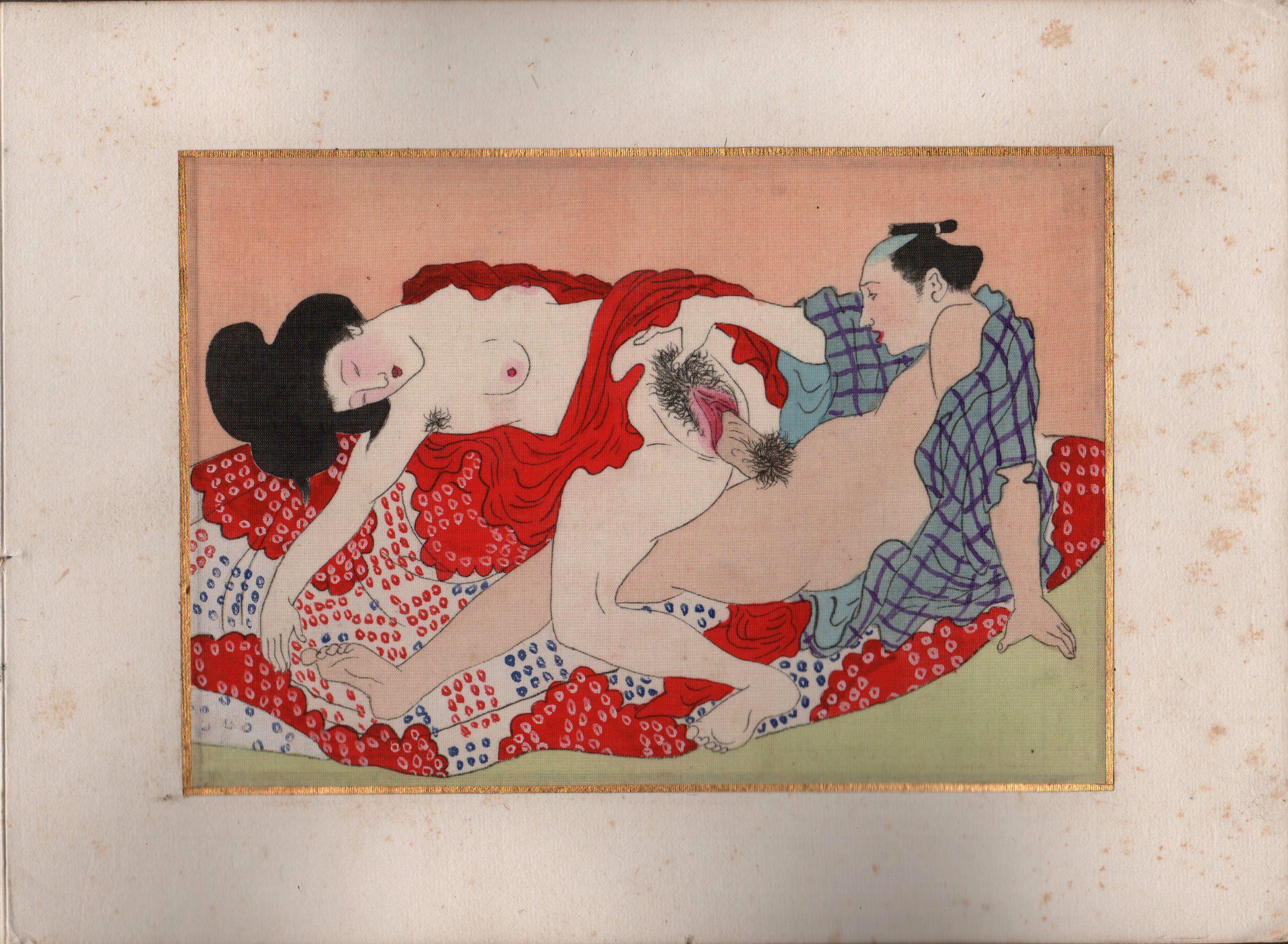Album der japanischen Shunga 28 Gemälde, frühes 20. Jahrhundert im Angebot 7
