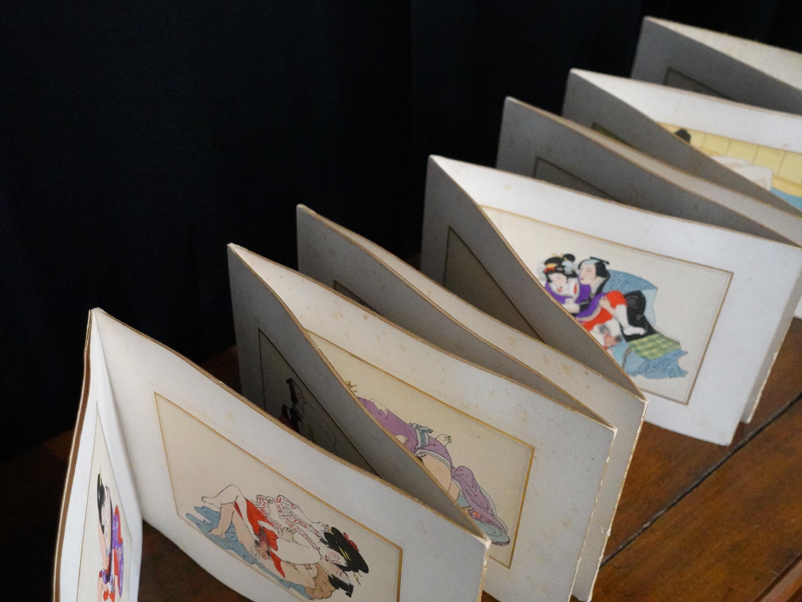 Album der japanischen Shunga 28 Gemälde, frühes 20. Jahrhundert im Angebot 10