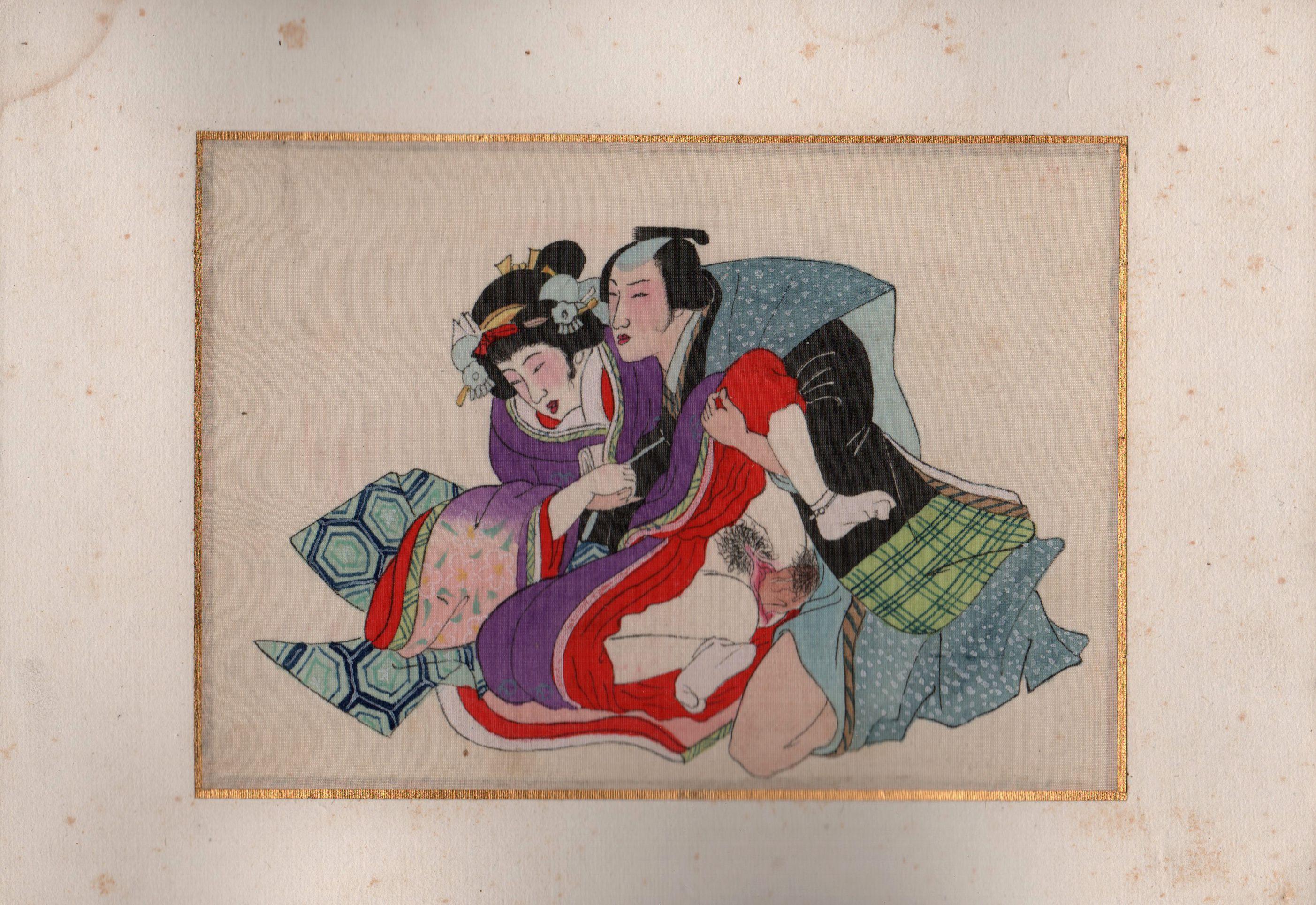 Album der japanischen Shunga 28 Gemälde, frühes 20. Jahrhundert im Angebot 1