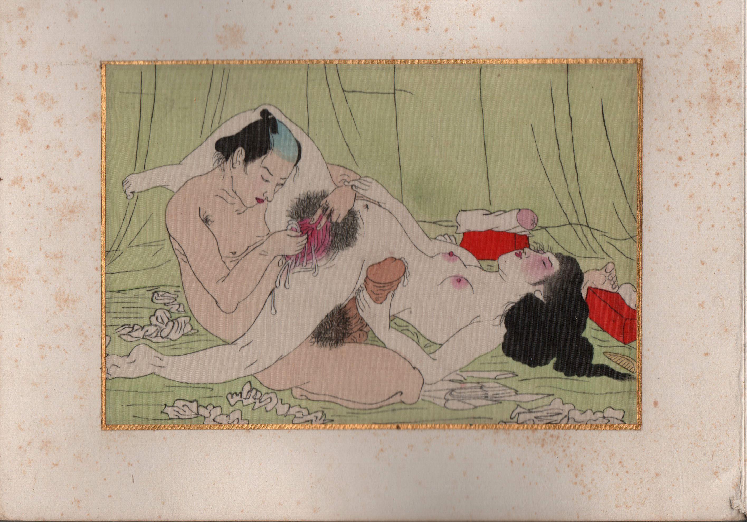 Album der japanischen Shunga 28 Gemälde, frühes 20. Jahrhundert im Angebot 2