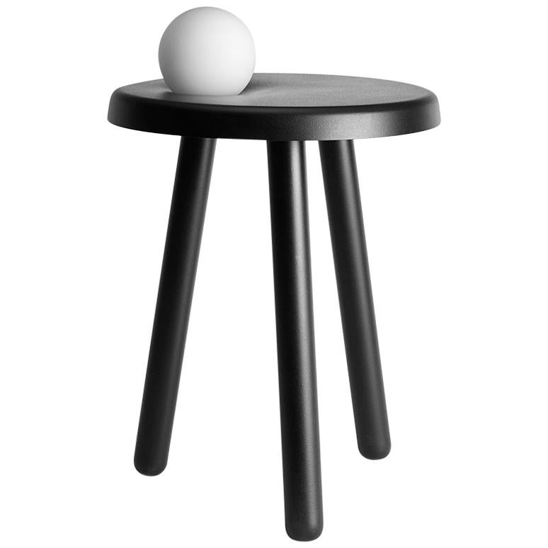 Alby Black Small Table with Lamp by Mason Editions