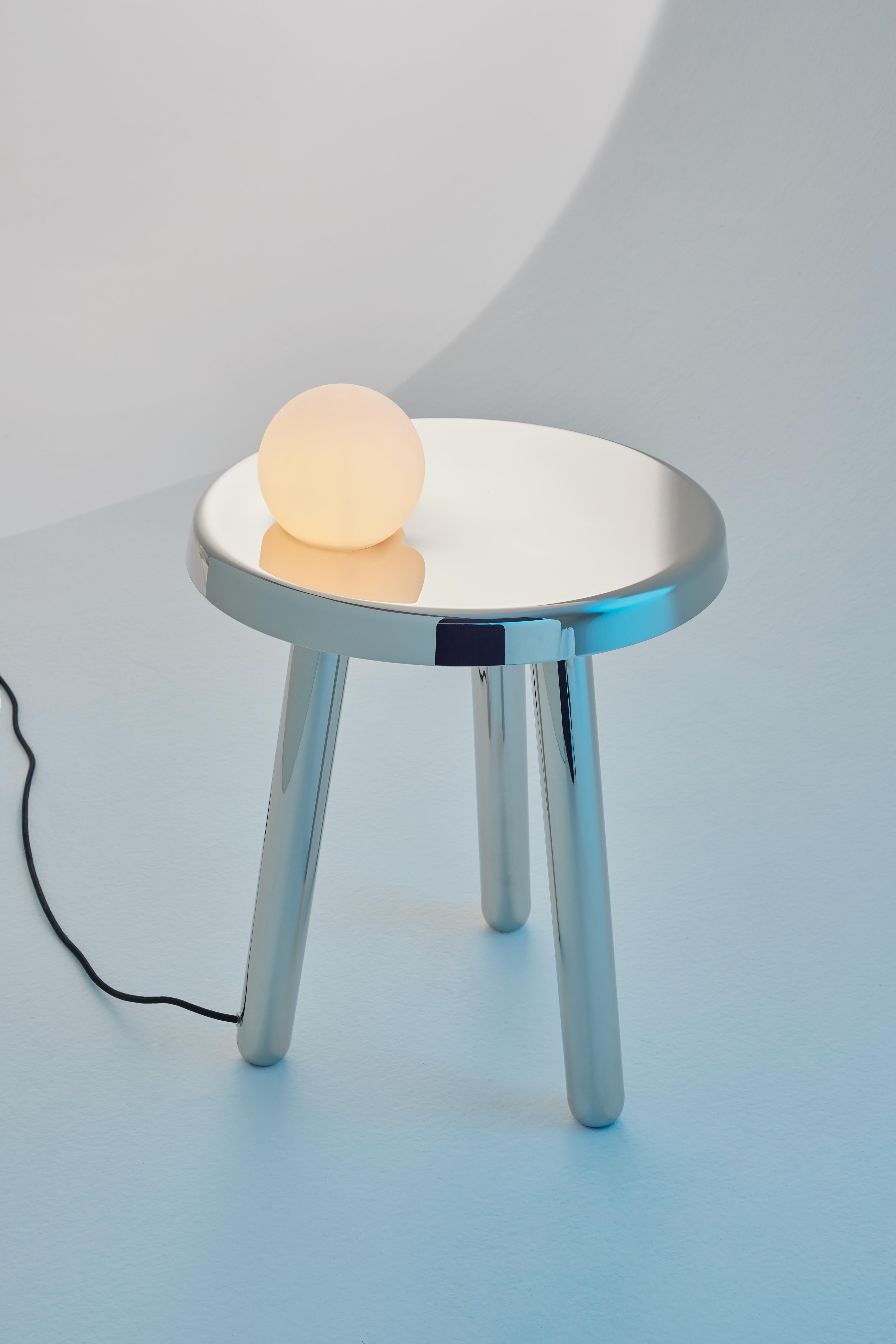 Alby Black Small Table with Lamp by Mason Editions 1