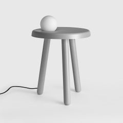 Alby Light Grey Albi Small Table with Lamp by Mason Editions