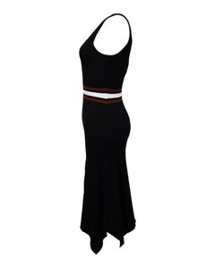 A.L.C. Anders Handkerchief Hem Knit Midi Dress in Black Viscose