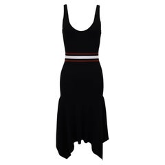 A.L.C. Anders Handkerchief Hem Knit Midi Dress in Black Viscose