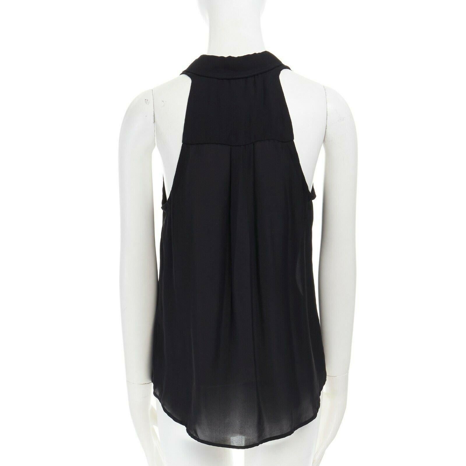 ALC black 100% washed silk spread collar button front sleeveless shirt top XS
Brand: A.L.C.
Model Name / Style: Silk sleeveless top
Material: Silk
Color: Black
Pattern: Solid
Closure: Button
Extra Detail: Spread collar. Concealed button front