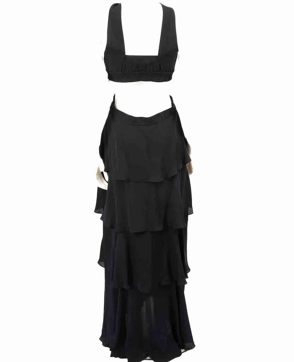 A.L.C. Black Silk Cut Out Maxi Dress Size L In Good Condition For Sale In London, GB