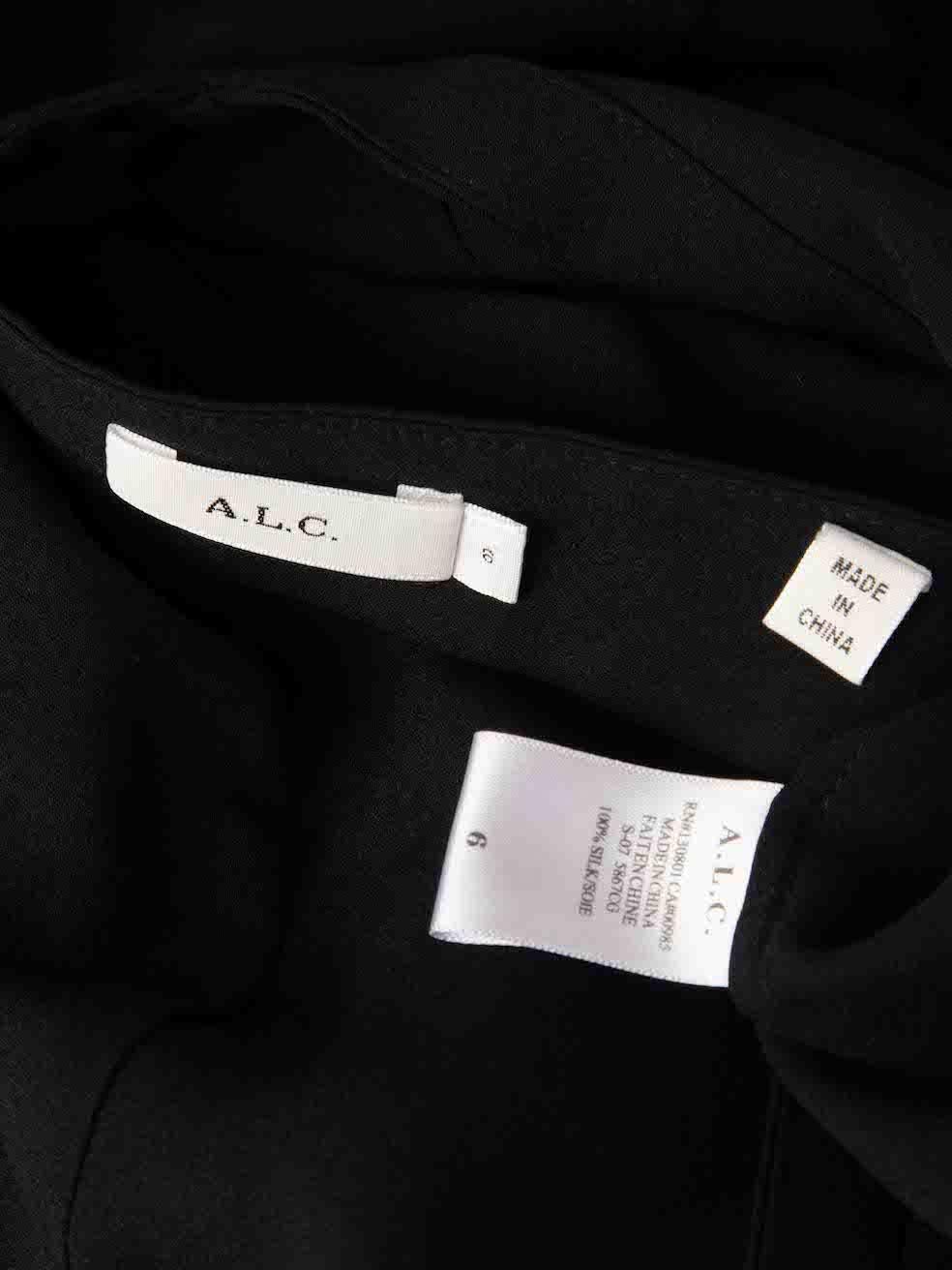 Women's A.L.C. Black Silk Plunge Cutout Top Size M For Sale
