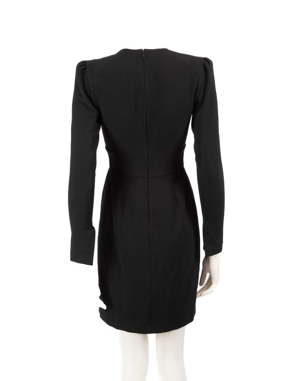 A.L.C. Black V-Neck Long Sleeve Mini Dress Size XS In Excellent Condition For Sale In London, GB