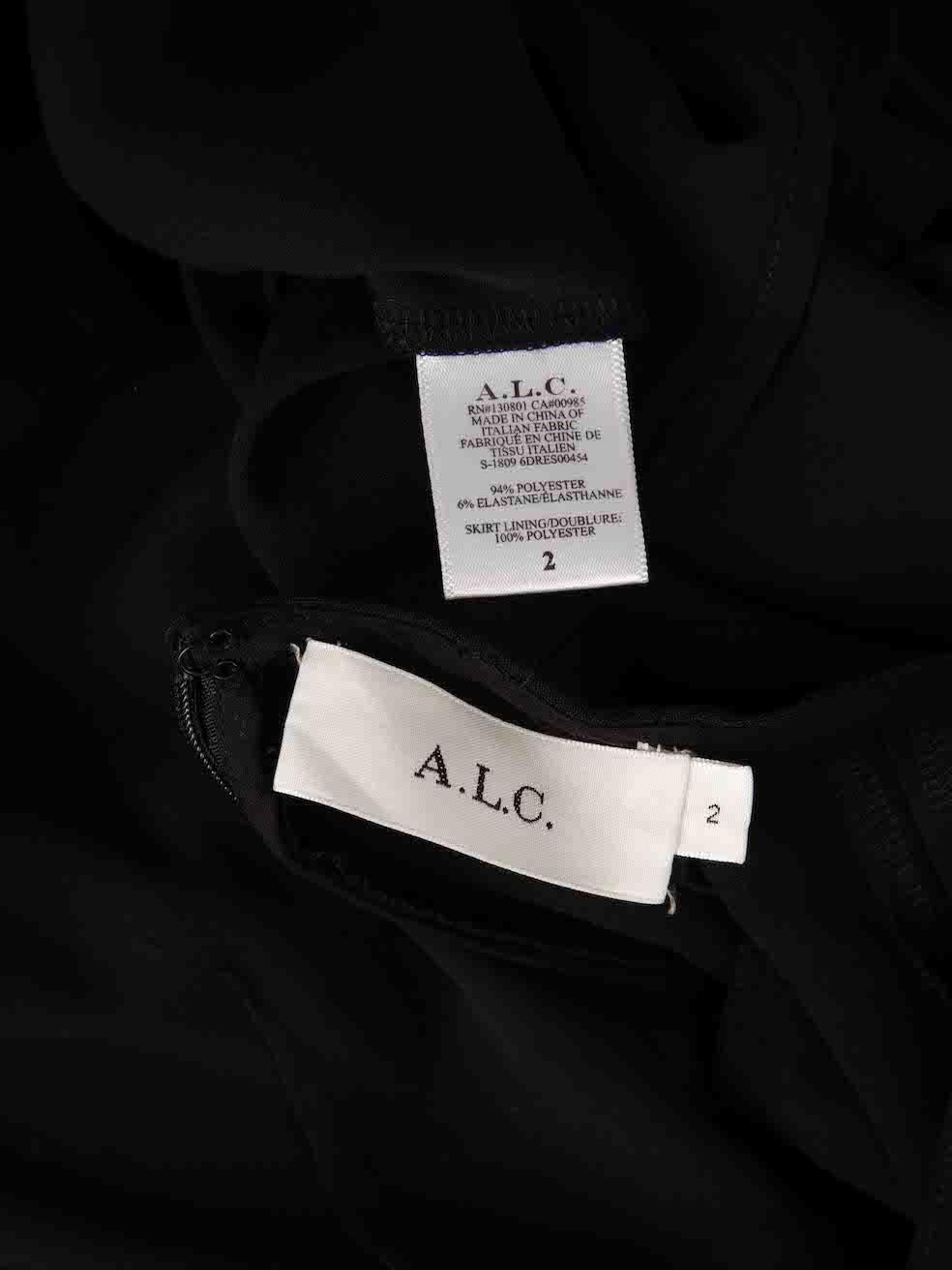 Women's A.L.C. Black V-Neck Long Sleeve Mini Dress Size XS For Sale