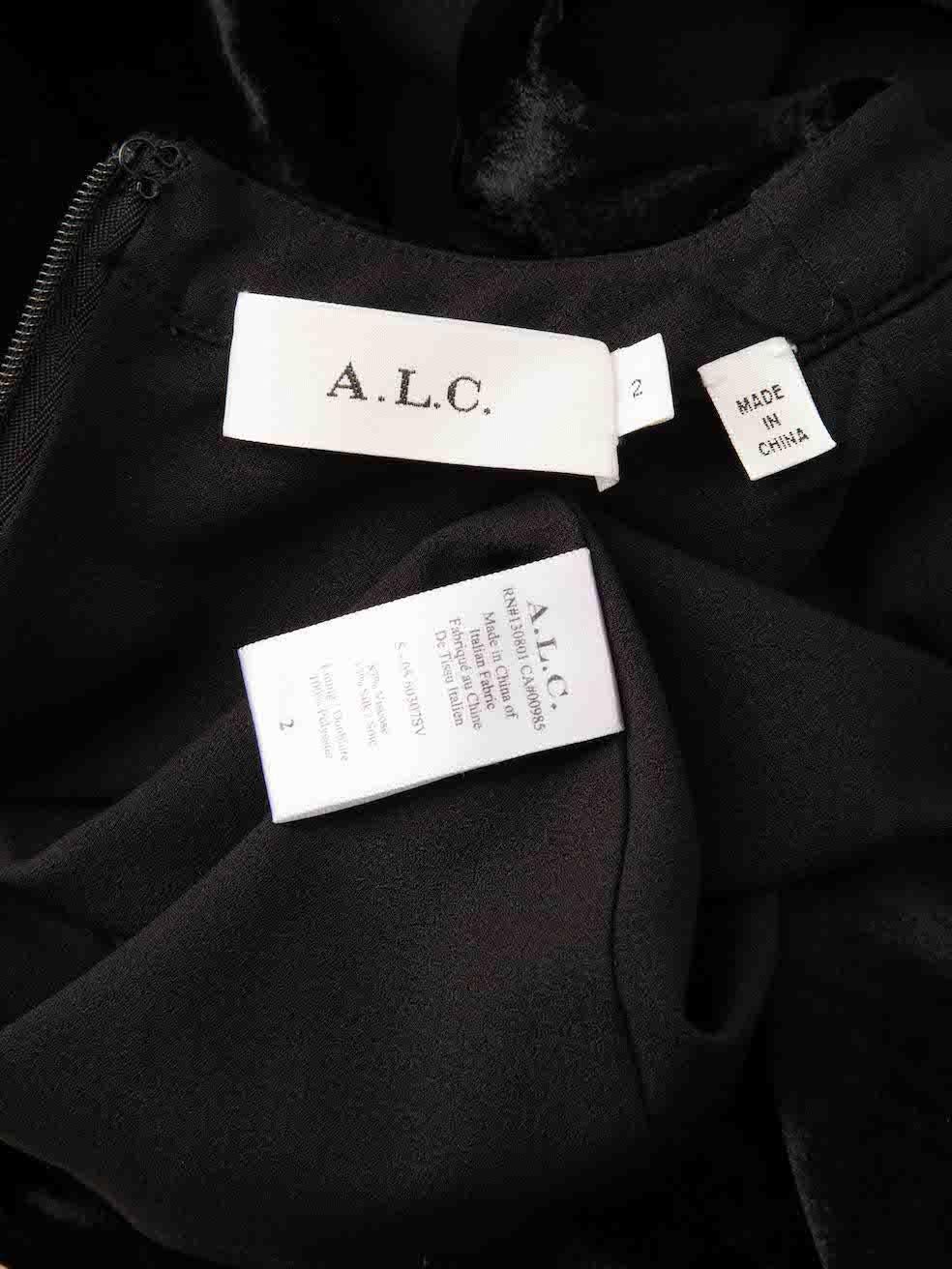 Women's A.L.C. Black Velvet V-Neck Sleeveless Dress Size S For Sale