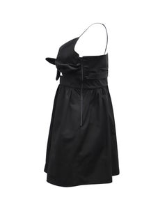 Robe ALC Dani à nouer sur le devant, en coton noir