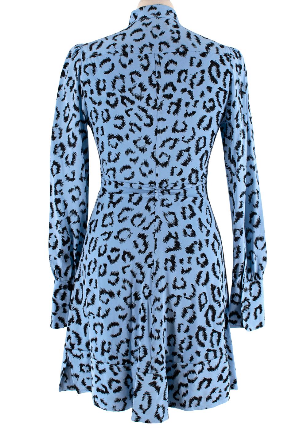 blue animal print dress