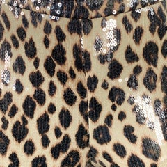 A.L.C. Size 2 Beige Brown Polyester Blend Sequined Leopard Leggings