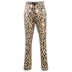 A.L.C. Size 2 Beige Brown Polyester Blend Sequined Leopard Leggings