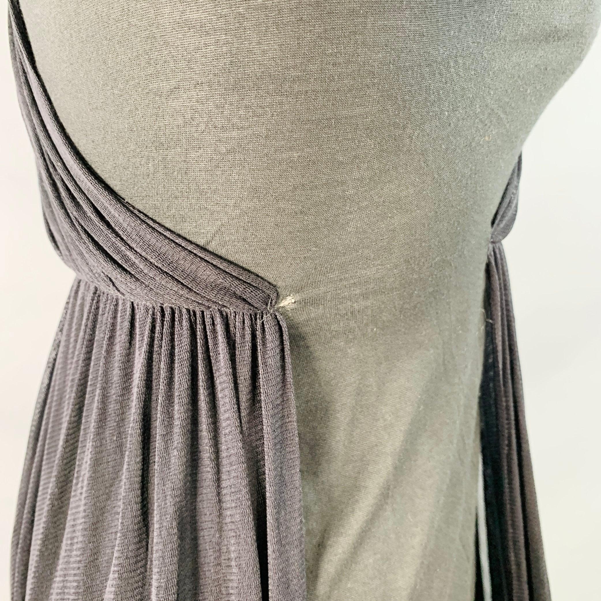 A.L.C. Taille 4 Noir Modal Silk Mesh Mixed Fabrics Short Sleeve Dress (Robe à manches courtes en modal, soie et maille mélangées) en vente 1