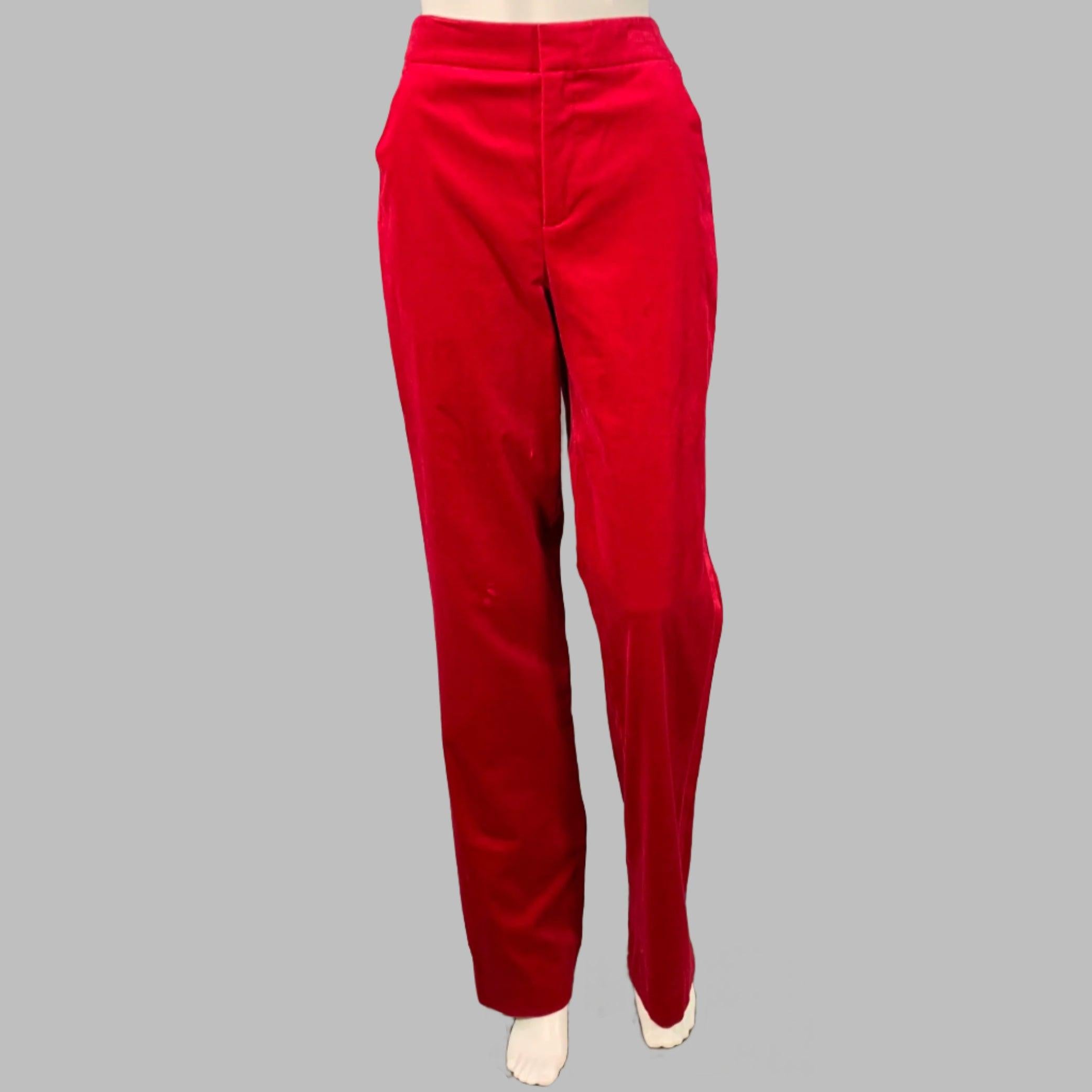 A.L.C. Size 6 Raspberry Red Velvet Peak Lapel Double Breasted Pantsuit In Good Condition For Sale In San Francisco, CA
