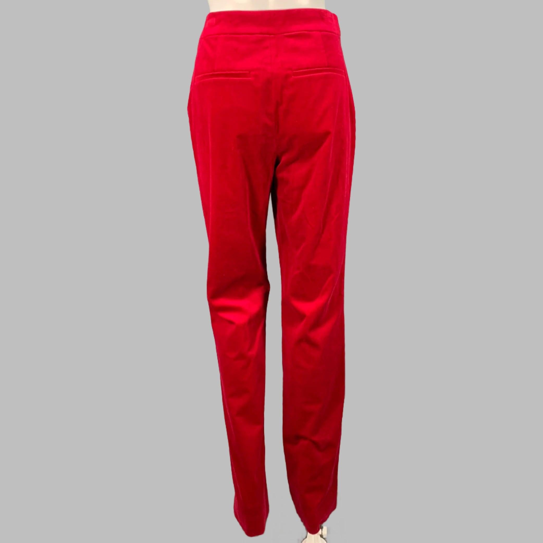 Women's A.L.C. Size 6 Raspberry Red Velvet Peak Lapel Double Breasted Pantsuit For Sale