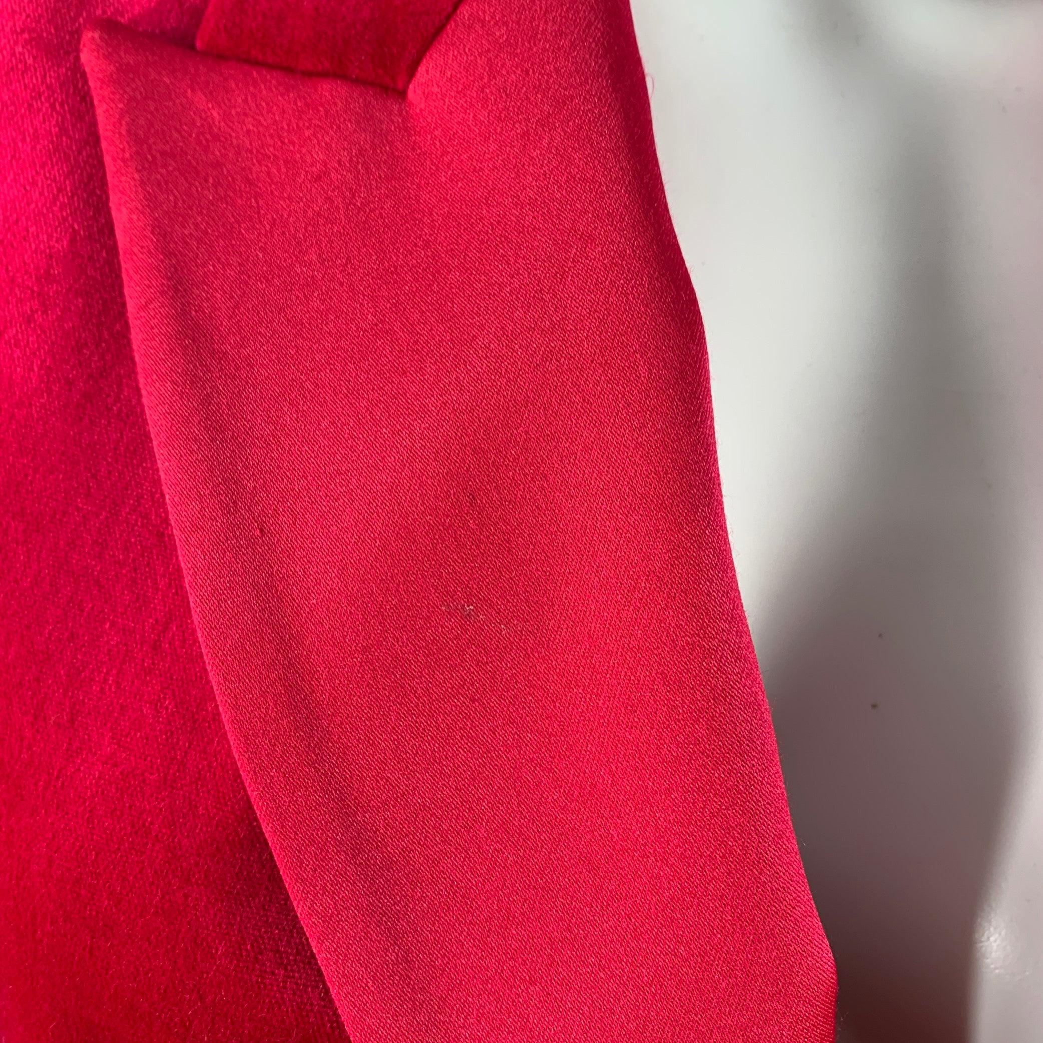 A.L.C. Size 6 Raspberry Red Velvet Peak Lapel Double Breasted Pantsuit For Sale 3