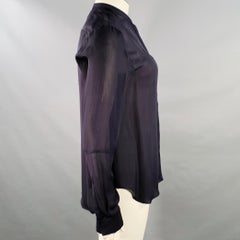 A.L.C. Taille L Chemisier sans col à boutons cachés noir