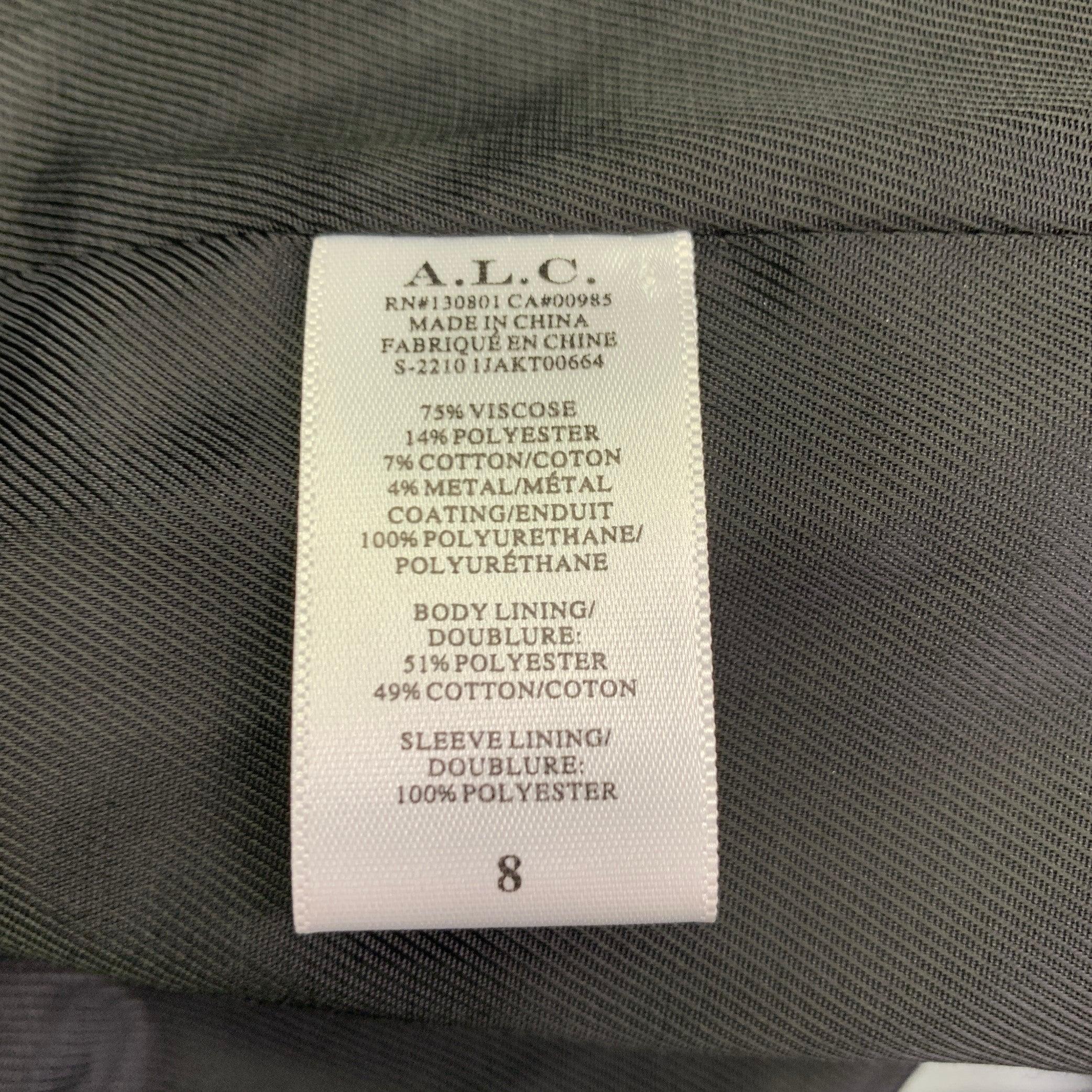 A.L.C. Giacca Blazer in misto viscosa metallizzata argento taglia M. in vendita 3