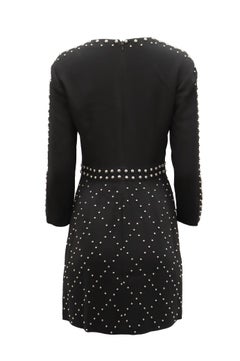 ALC Taraji – Kleid mit Nieten und Ausschnitten aus schwarzer Viskose