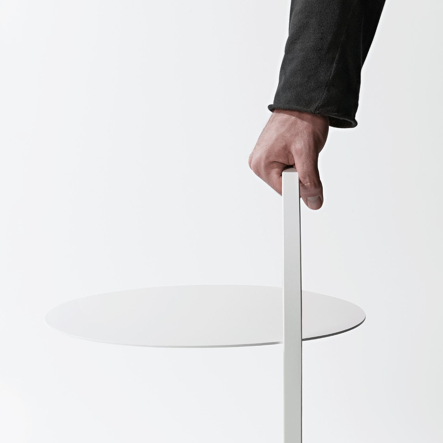 Minimalist Alça Table in White, by Wentz, Brazilian Contemporary Design For Sale