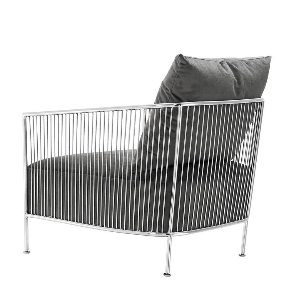 Alcazar Armchair in Gold or Polished Stainless Steel Finish 1