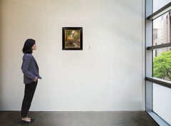 Campriani Alceste (1848-1933) Scuola di Resina "Paesaggio boschivo" Firmato