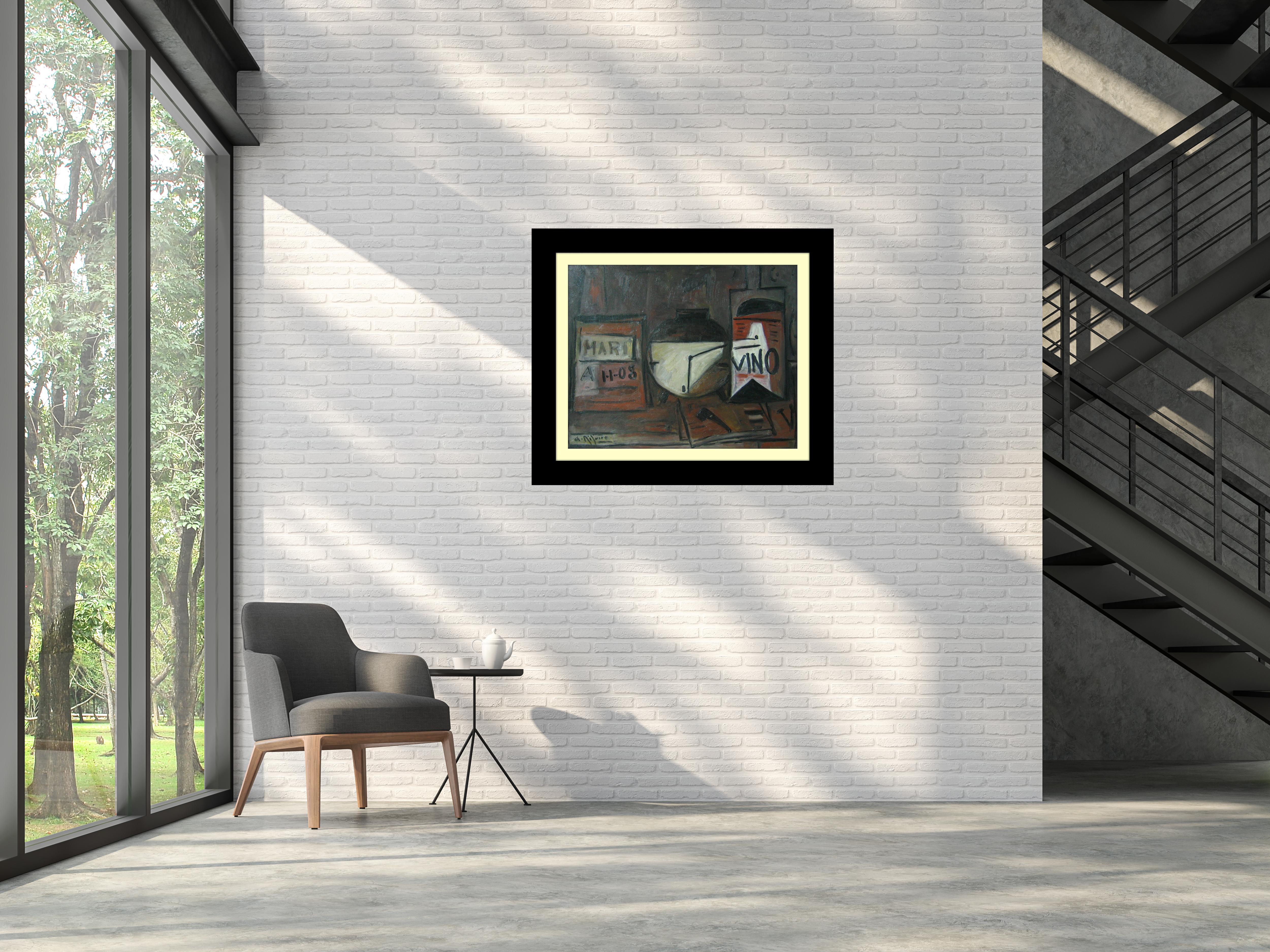 A. Ribeiro. Pintura constructivista original al óleo sobre lienzo - Painting Constructivista de ALCEU RIBEIRO