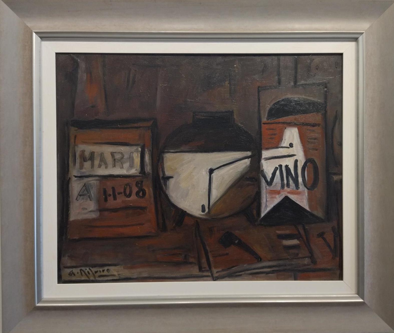 A. Ribeiro. Pintura constructivista original al óleo sobre lienzo en venta 1