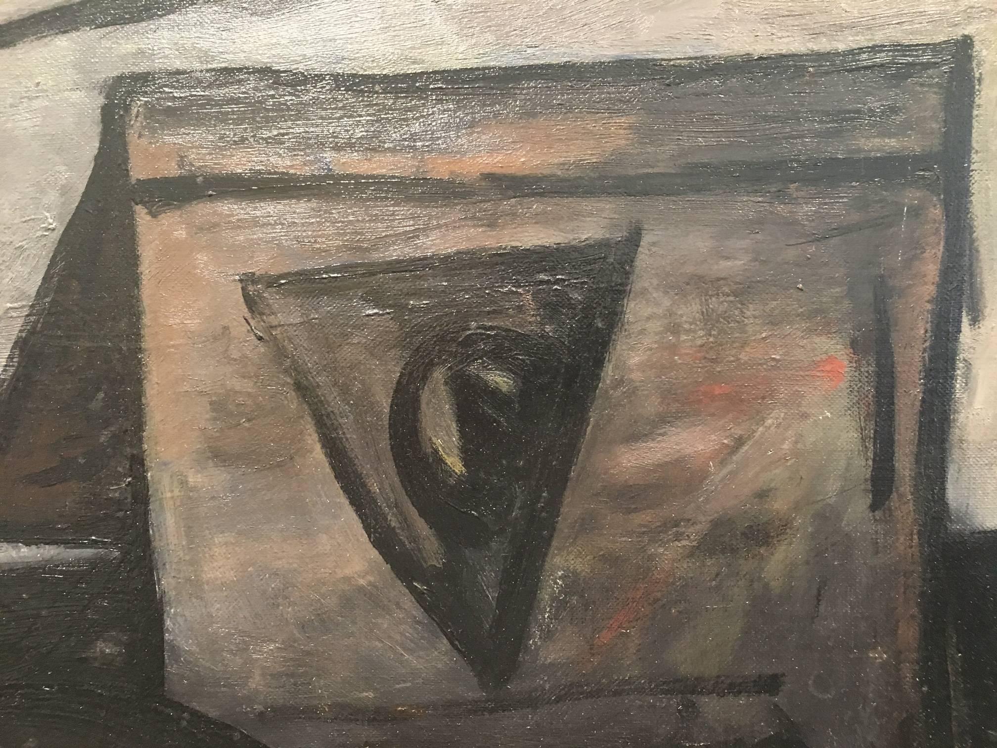 A. Ribeiro  Original Öl Leinwand Konstruktivistisches Gemälde im Angebot 2