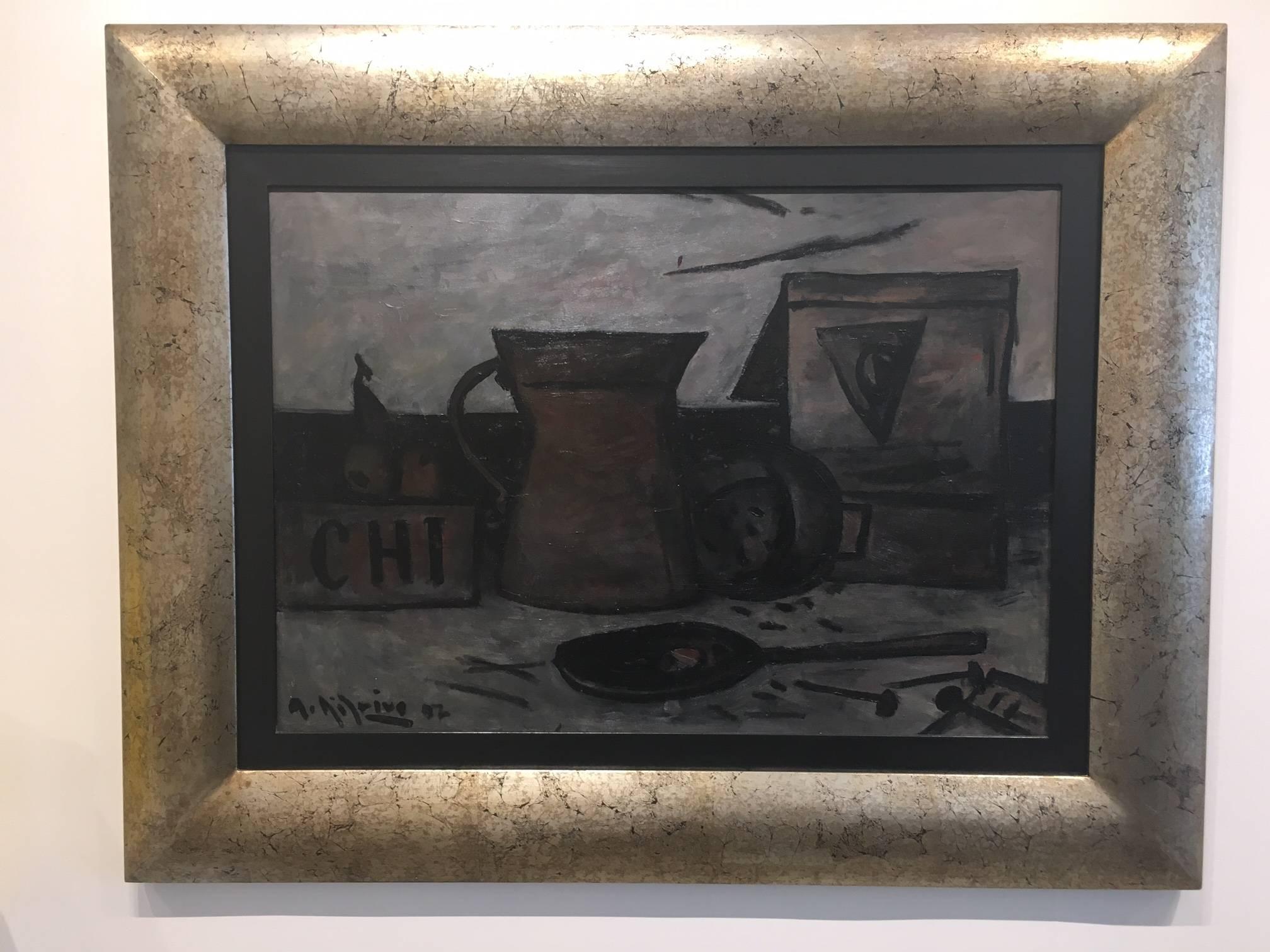Alceu Ribeiro - A. Ribeiro. Original oil canvas constructivist painting ...