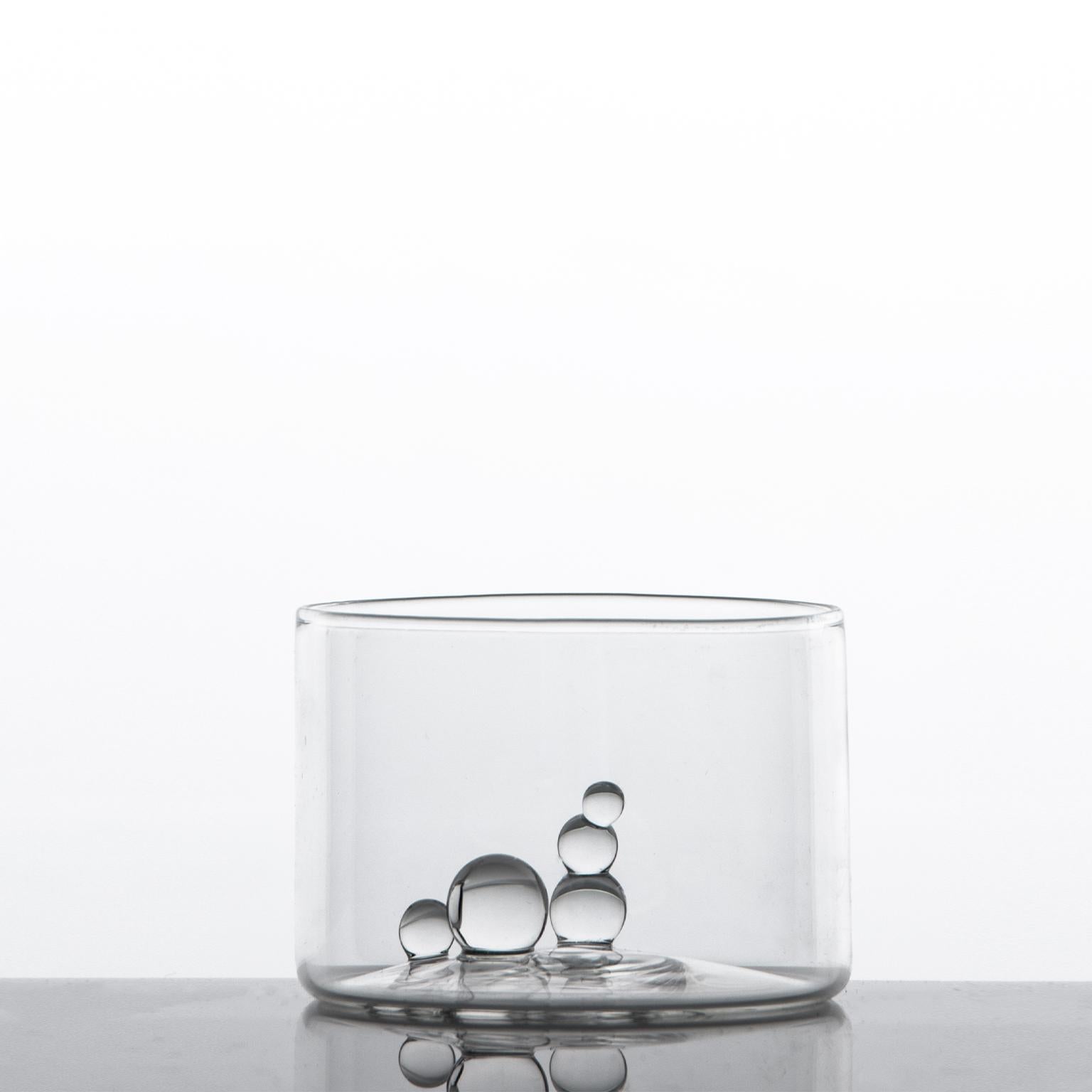 Modern Contemporary Hand Blown Glass Bottle 