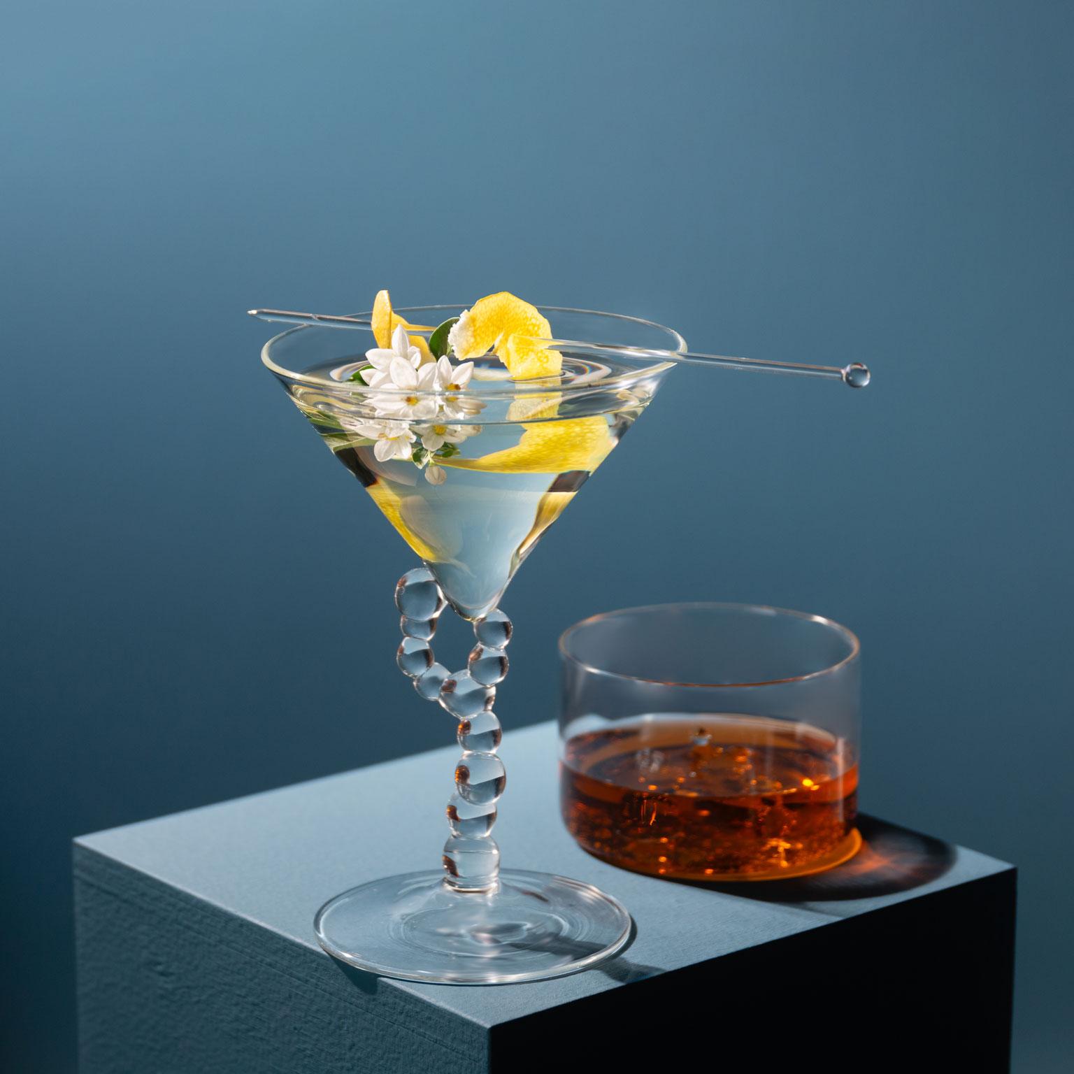 Contemporary Hand Blown Glass Bottle 