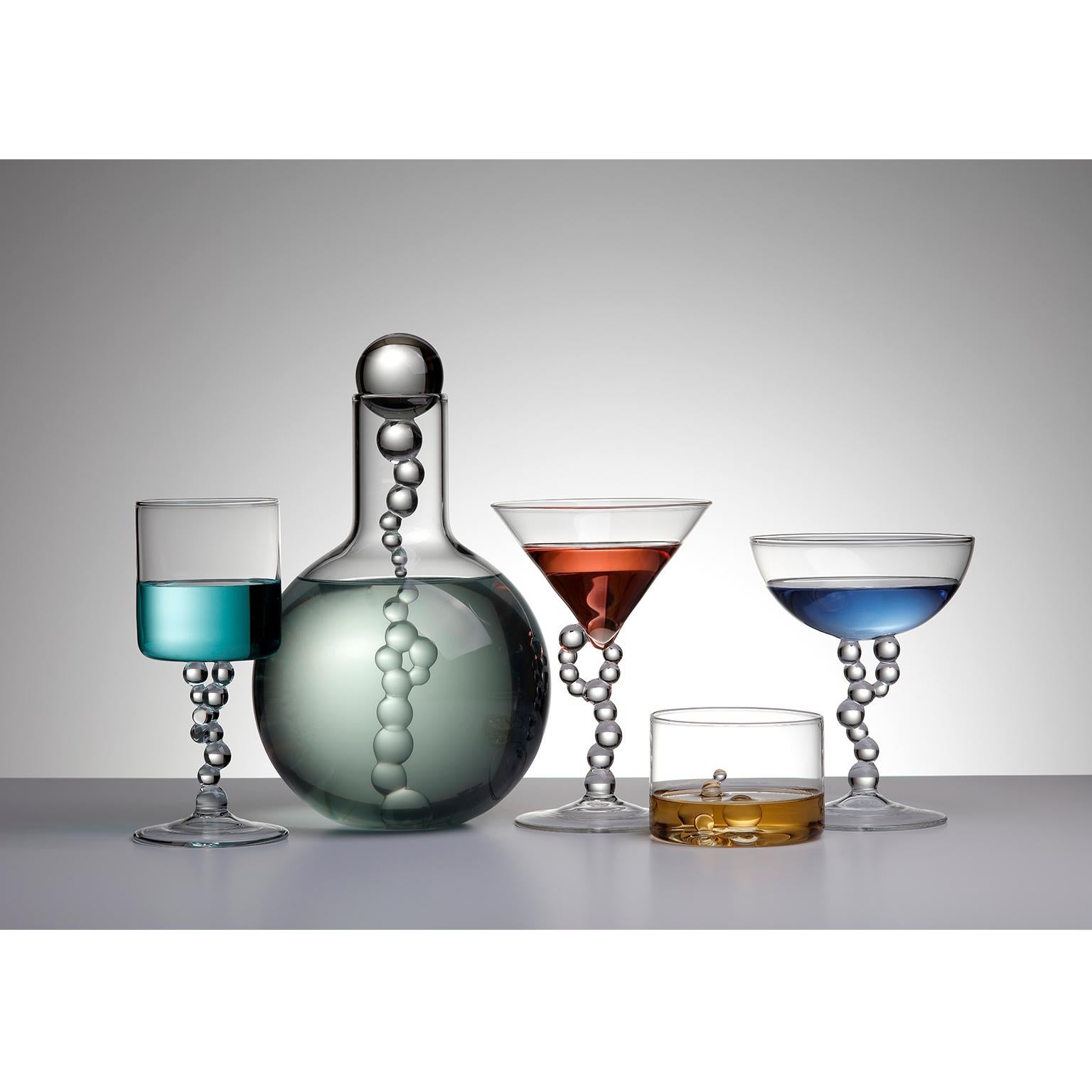 Juego de Vino Contemporáneo Alchemica Grande Botella de Vino Soplada a Mano Burbujas Chic en Nuevo estado para la venta en Camisano Vicentino, IT