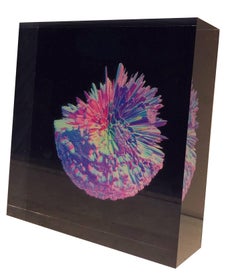 Contemporary digital 3D art on selfstanding acrylic glass, Indigo Series #4503